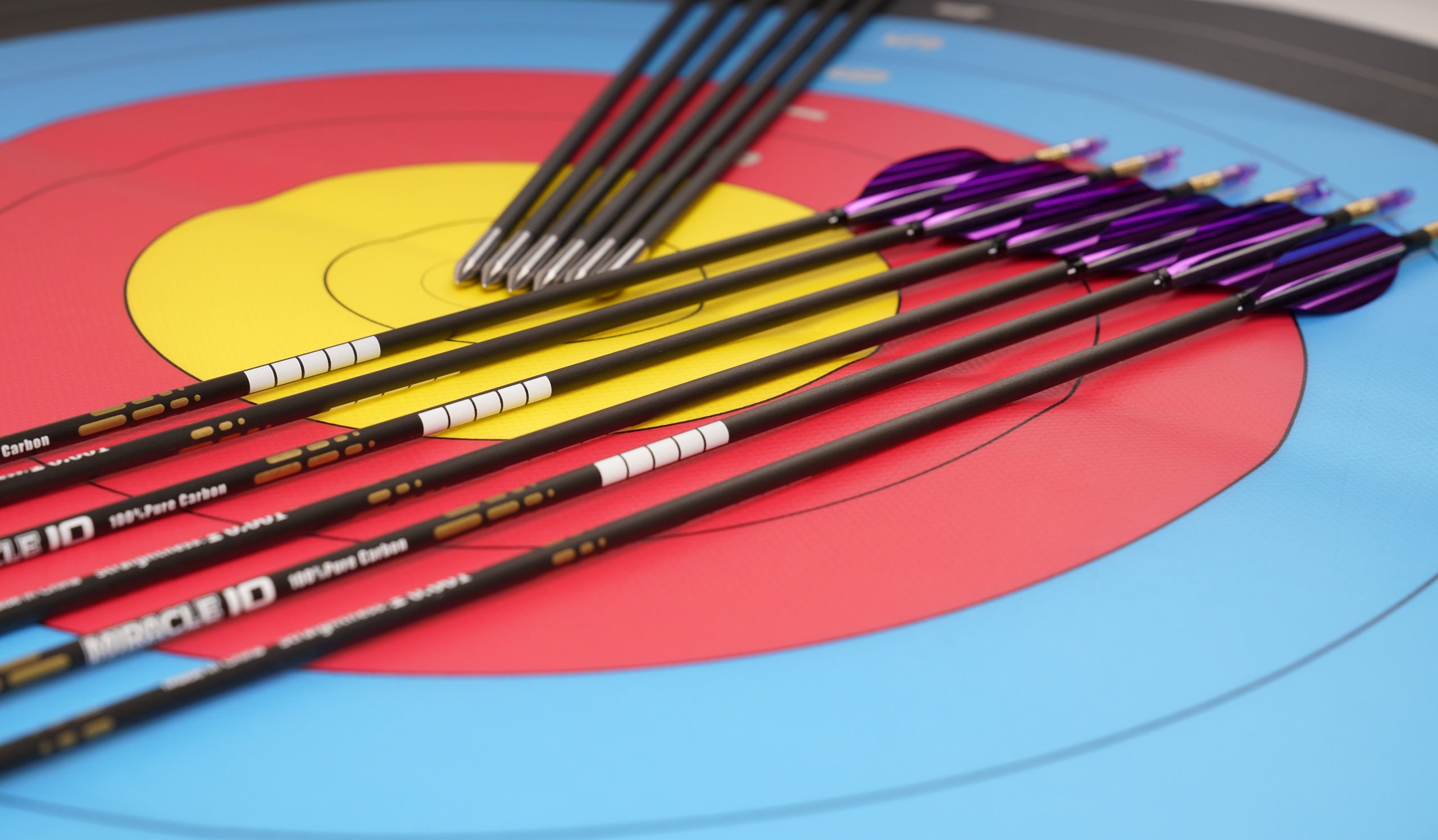 Light Sky Blue Sanlida® Miracle 10 Target Recurve Carbon Arrows – 12pcs SANLIDA