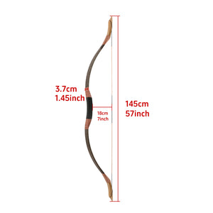 White Smoke 20-100 lbs Traditional Long Mongolian Horse Recurve Bow Archery 55" INDIAN SLINGSHOT