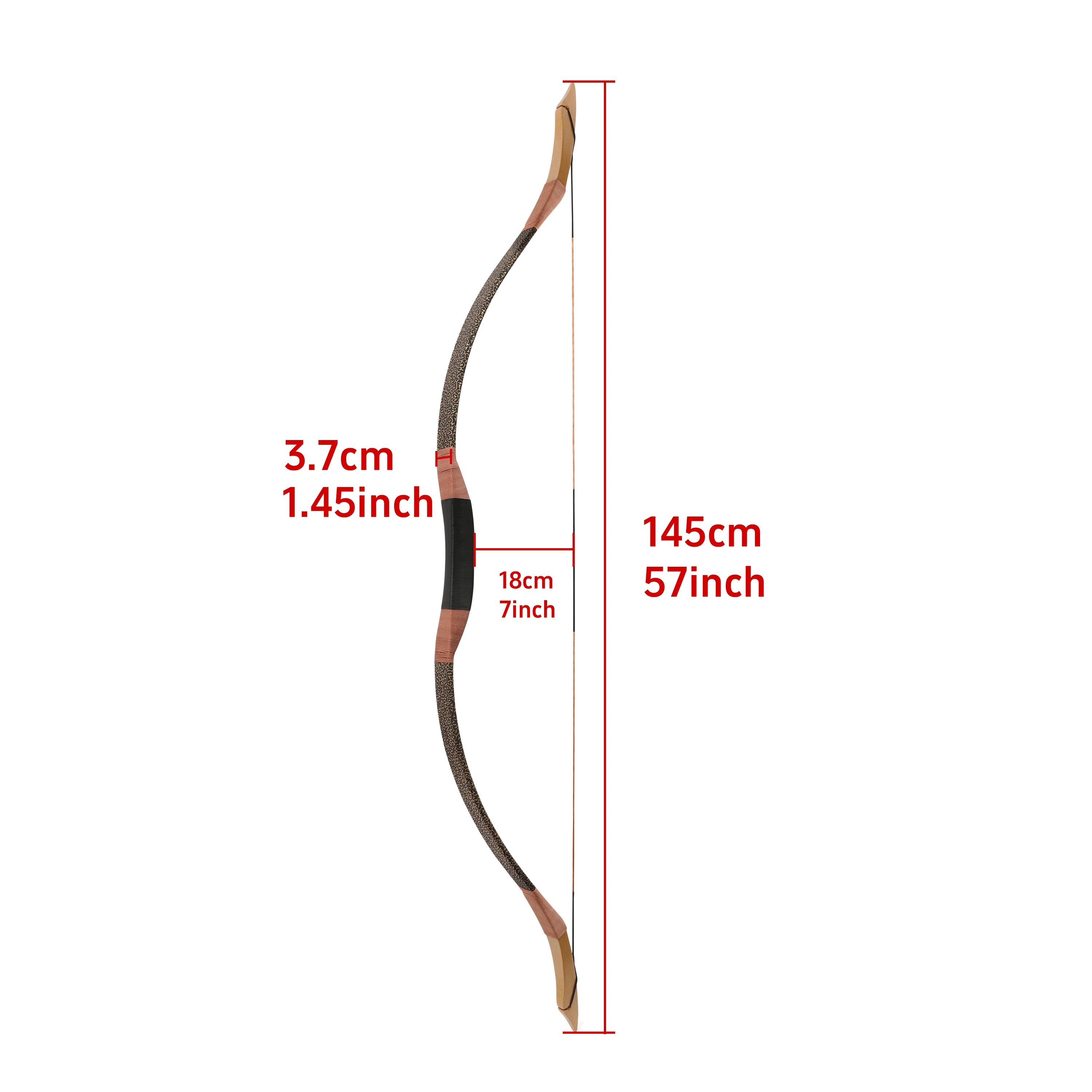 White Smoke 20-100 lbs Traditional Long Mongolian Horse Recurve Bow Archery 55" INDIAN SLINGSHOT