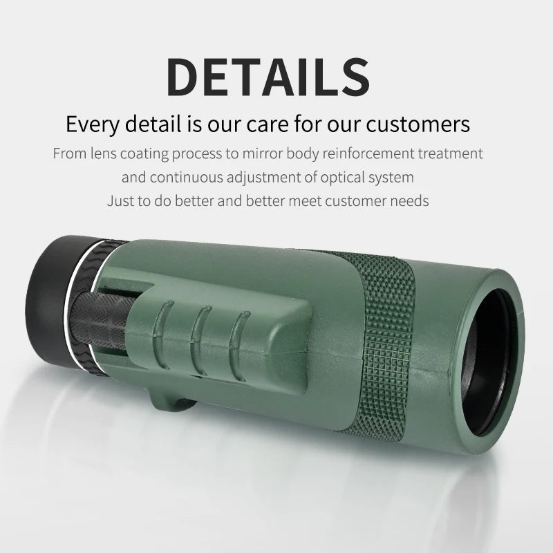Dark Slate Gray SPG 8X50 Monocular Telescope with Optical Glass Lens &amp; Green Film Coating – Portable Outdoor Spotting Scope (Black/Green) SPG