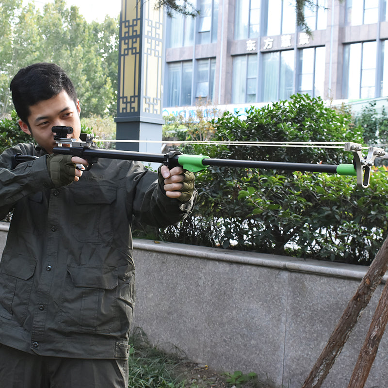 Dark Slate Gray New Owl Fishing Slingshot Rifle Outdoor Target Shooting Fishing Shooting Long Rod Rifle MARKSMAN