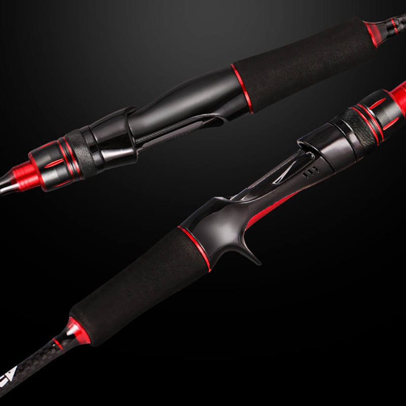 Black New Spinning Pole Carbon Fiber Fishing Rod SNEDA