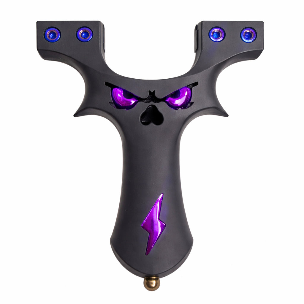White Smoke Night Skull Resin Slingshot with Double Screw Band Fixing – Outdoor Recreational Sling Tool (14+ Years) INDIAN SLINGSHOT