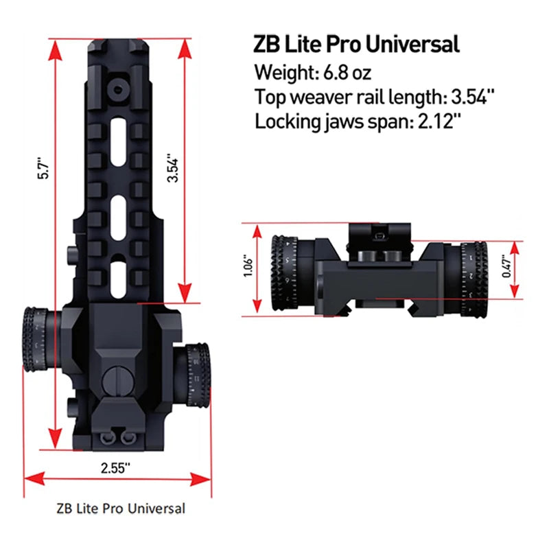 White Smoke ZB Lite Universal Adjustable Scope Adapter Mount – Lightweight Alloy Mount Accessory INDIAN SLINGSHOT