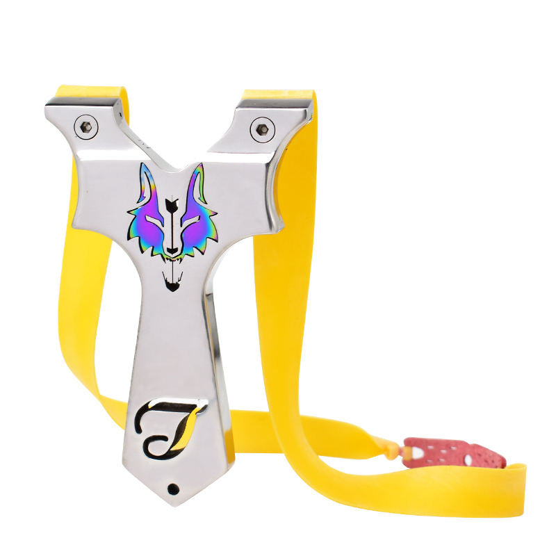 Light Gray Night Wolf Stainless Steel Slingshot for Outdoor Shooting and Sports INDIAN SLINGSHOT