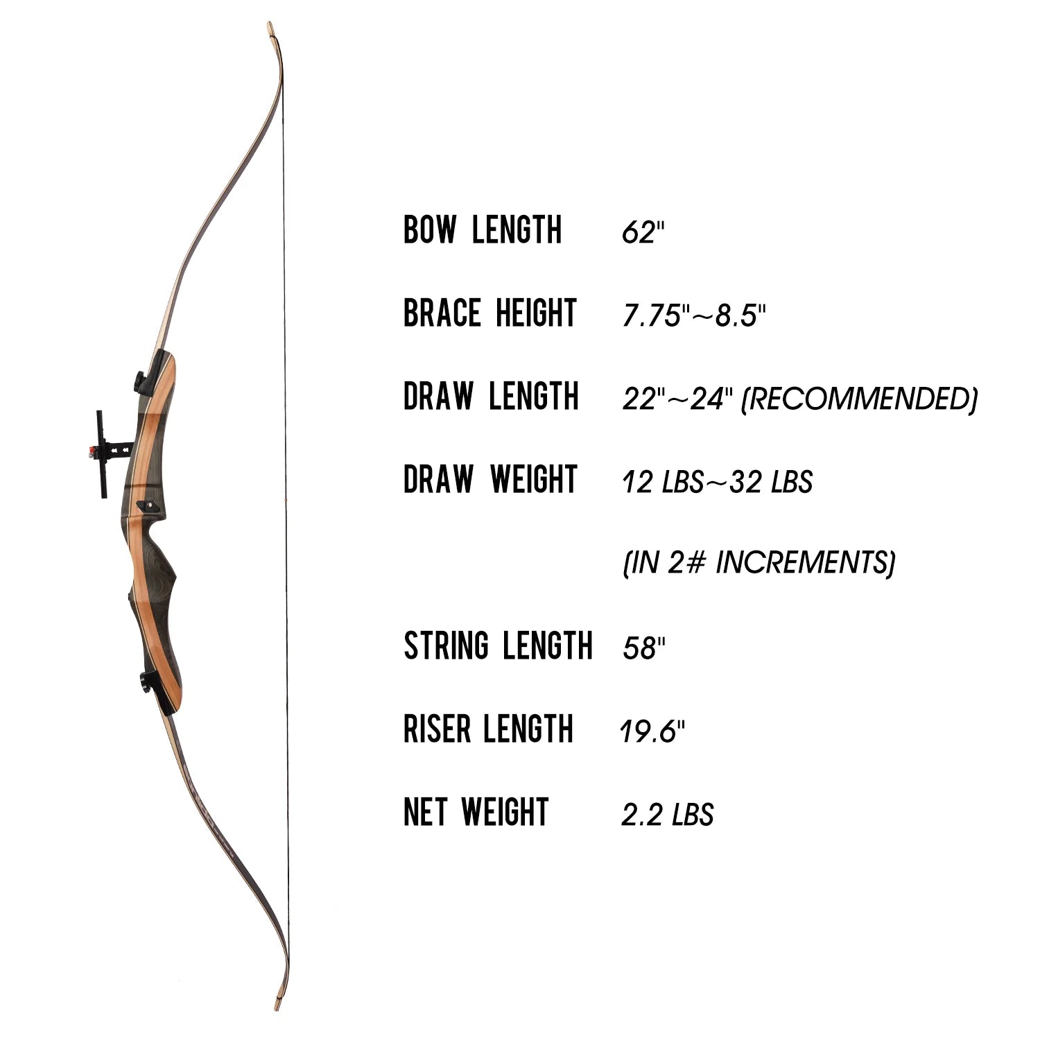 Light Gray Sanlida® Noble Recurve Archery Full Kit for Adults and Amateur SANLIDA