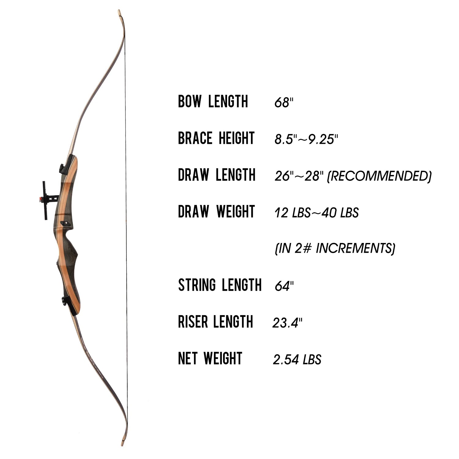 Light Gray Sanlida® Noble Recurve Archery Full Kit for Adults and Amateur SANLIDA
