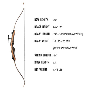 Light Gray Sanlida® Noble Recurve Bow only for Beginner and Kids SANLIDA