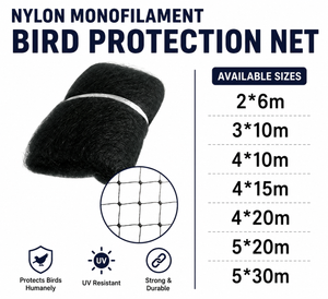 White Smoke Nylon Monofilament Bird Protection Net – Cost-Effective Garden & Crop Safety Net MARKSMAN