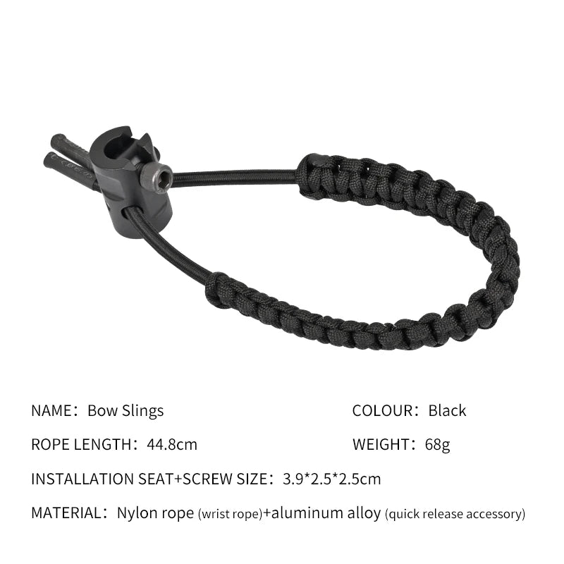 Dark Slate Gray SPG Nylon Bow Wrist Strap – Adjustable Archery Sling SPG