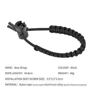 Dark Slate Gray SPG Nylon Bow Wrist Strap – Adjustable Archery Sling SPG