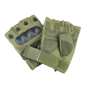 Dim Gray Olive  Green  Tactical  Fingerless  Padded  Gloves MARKSMAN