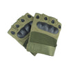 Dim Gray Olive  Green  Tactical  Fingerless  Padded  Gloves MARKSMAN