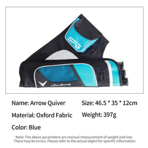 Dark Slate Gray SPG Oxford Fabric Arrow Quiver — Waterproof 3-Tube Archery Storage Bag SPG