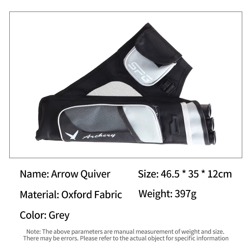 Light Gray SPG Oxford Fabric Arrow Quiver — Waterproof 3-Tube Archery Storage Bag SPG
