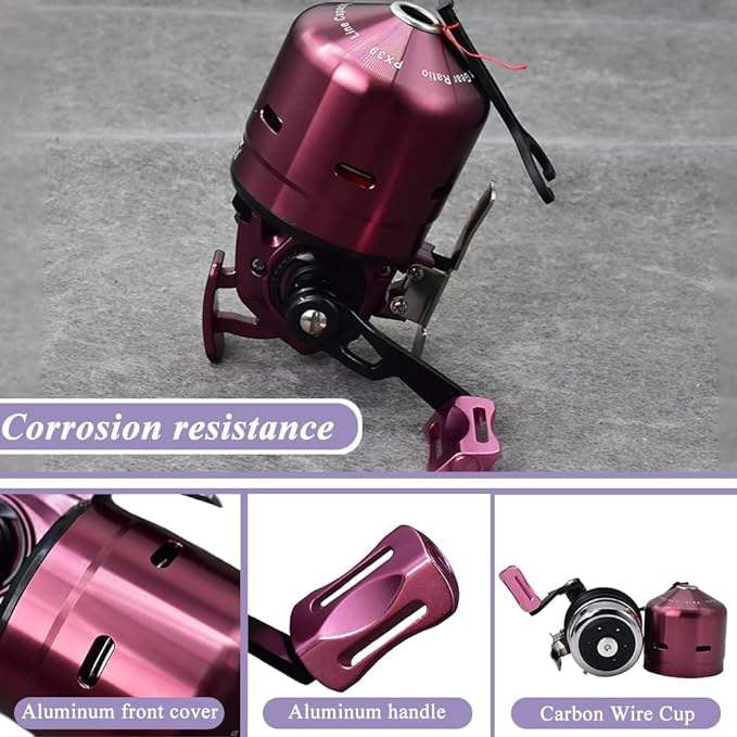 Dark Gray PX39 Aluminum Alloy Fishing Reel 6+1 Bearing Spinning Wheel with Nylon String Fishing Accessory MARKSMAN