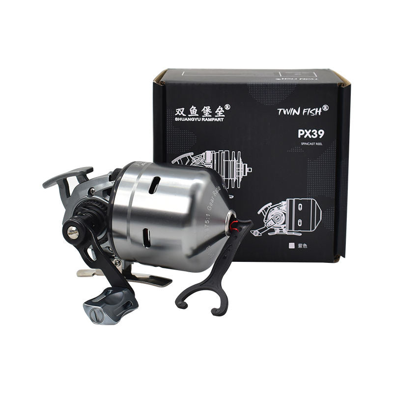 White Smoke PX39 Aluminum Alloy Fishing Reel 6+1 Bearing Spinning Wheel with Nylon String Fishing Accessory MARKSMAN