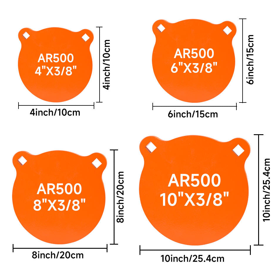 White Smoke Panda Shaped 10mm Thickened AR500 Steel Practice Target INDIAN SLINGSHOT