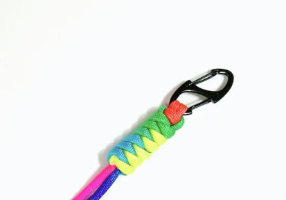 White Smoke Multifunctional Outdoor Braided Paracord Keychain with Carabiner Clip – Durable Hand Strap & Bottle Hook (24cm) INDIAN SLINGSHOT