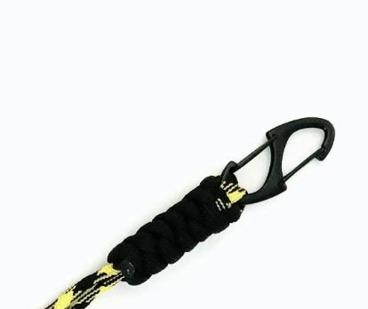 White Smoke Multifunctional Outdoor Braided Paracord Keychain with Carabiner Clip – Durable Hand Strap & Bottle Hook (24cm) INDIAN SLINGSHOT