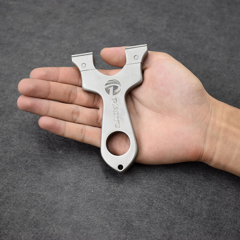Dim Gray Piaoyu 1 Precision Stainless Steel Slingshot – Compact Ergonomic Metal Frame MARKSMAN