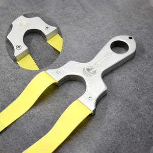 Dim Gray Piaoyu 1 Precision Stainless Steel Slingshot – Compact Ergonomic Metal Frame MARKSMAN