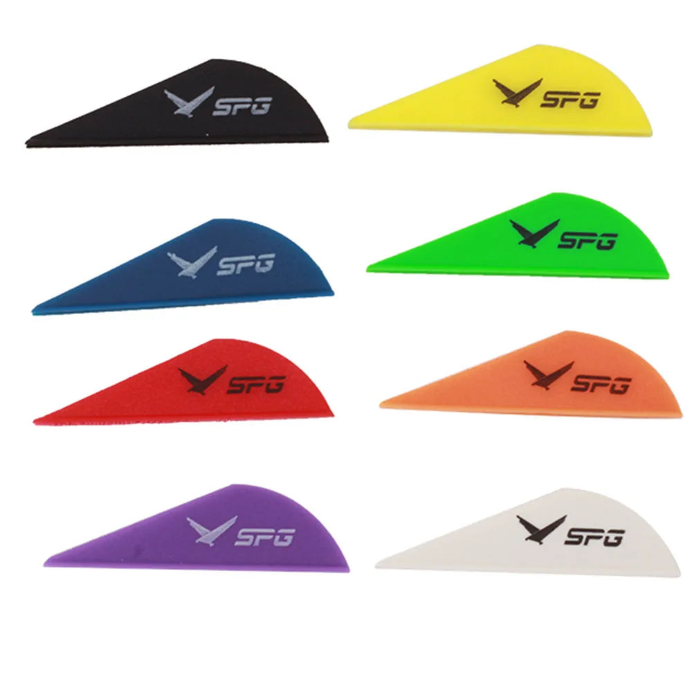 Dark Slate Gray SPG 2-Inch Plastic Compound Arrow Vanes | Drop Shape Fletching Set SPG