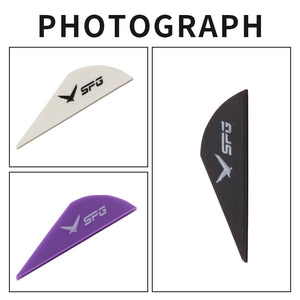 Dark Slate Gray SPG 2-Inch Plastic Compound Arrow Vanes | Drop Shape Fletching Set SPG