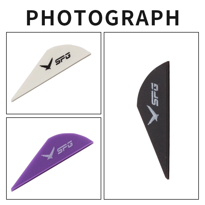 Dark Slate Gray SPG 2-Inch Plastic Compound Arrow Vanes | Drop Shape Fletching Set SPG