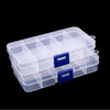 Black 10-Grid Clear Plastic Organizer Box | Compact Storage Container with Clasp Lock INDIAN SLINGSHOT