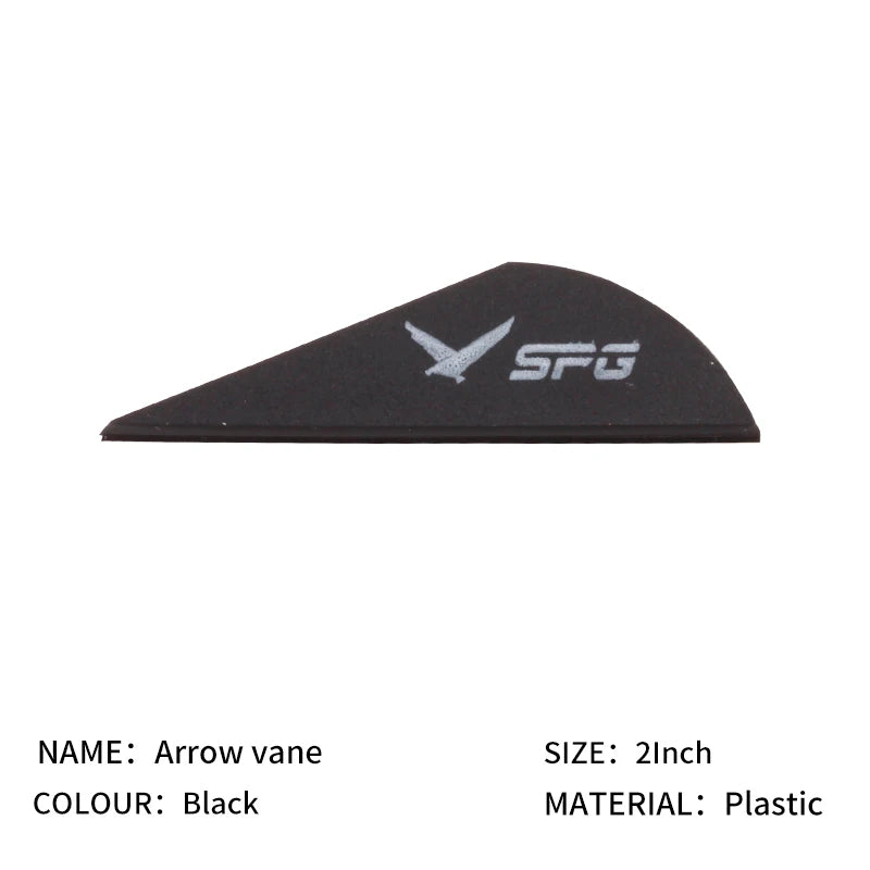 Dark Slate Gray SPG 2-Inch Plastic Compound Arrow Vanes | Drop Shape Fletching Set SPG