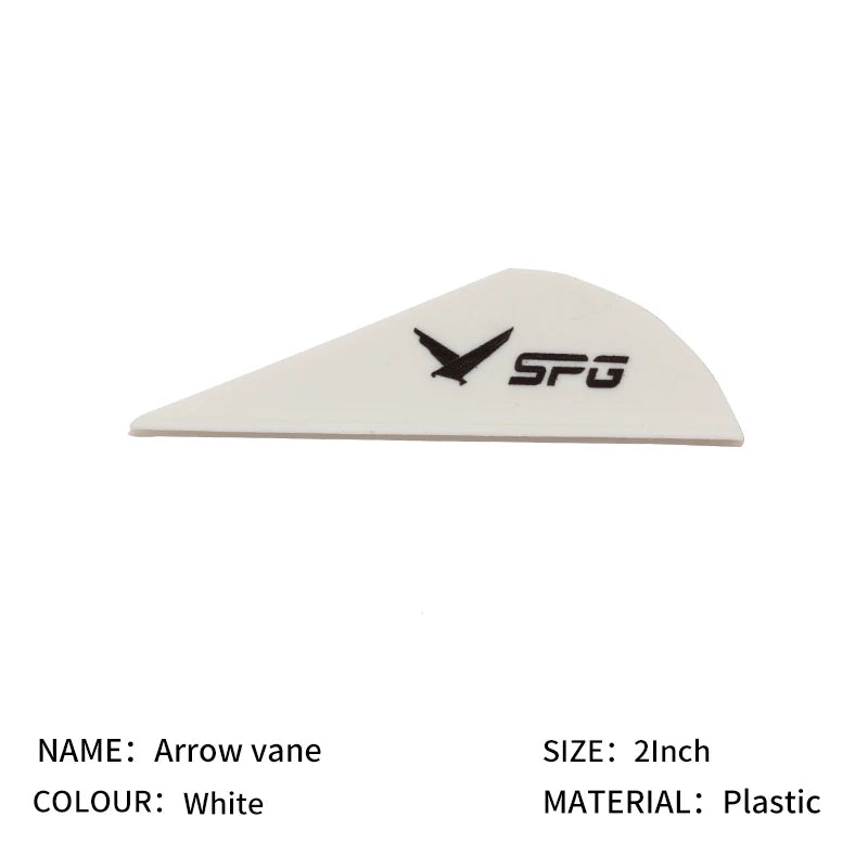 Light Gray SPG 2-Inch Plastic Compound Arrow Vanes | Drop Shape Fletching Set SPG