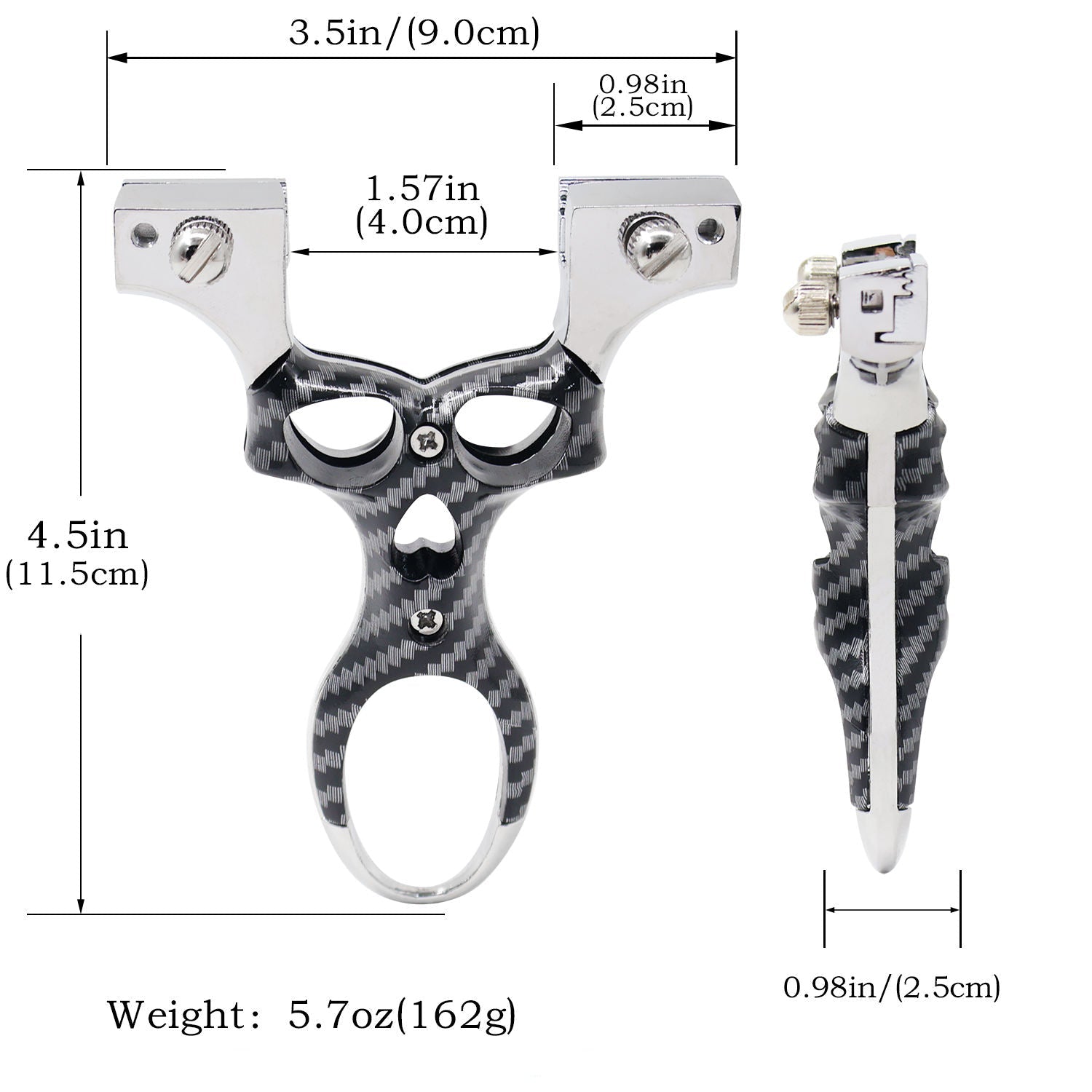 White Smoke ProAlign Zinc Alloy Slingshot with Carbon Fiber Finish & Precision Level Sight INDIAN SLINGSHOT