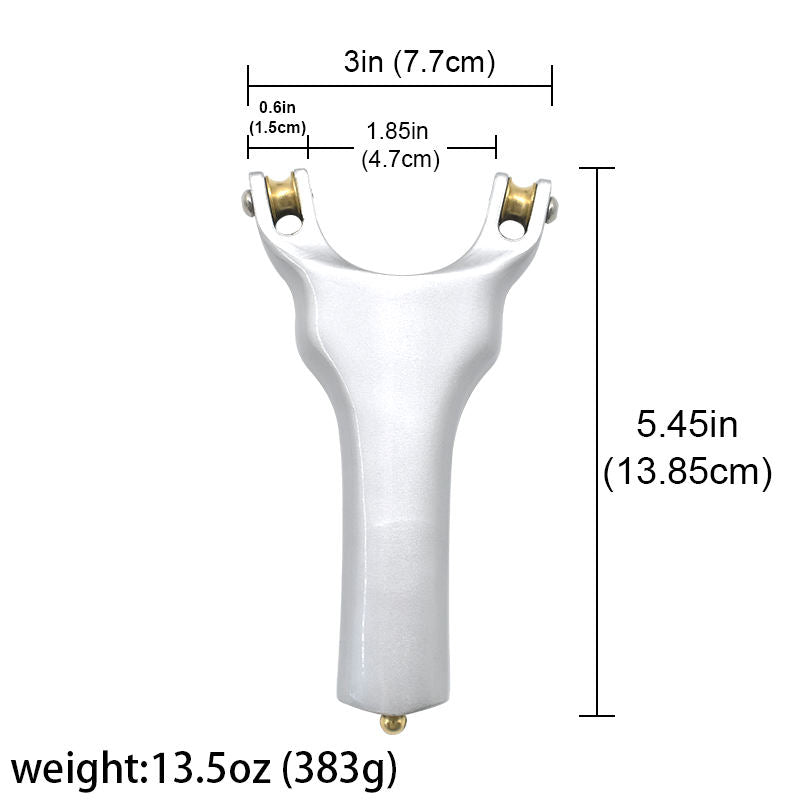 White Smoke SilverForce Alloy Pulley Slingshot – Premium Silver Finish with Smooth Pulley System INDIAN SLINGSHOT