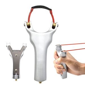 White Smoke SilverForce Alloy Pulley Slingshot – Premium Silver Finish with Smooth Pulley System INDIAN SLINGSHOT