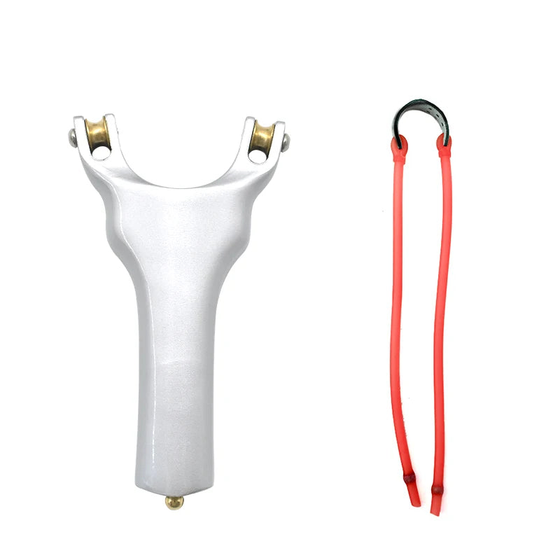 White Smoke SilverForce Alloy Pulley Slingshot – Premium Silver Finish with Smooth Pulley System INDIAN SLINGSHOT