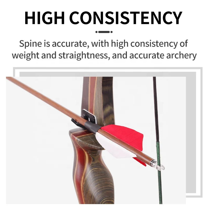 White Smoke SPG Pure Carbon Arrows 80cm | 400/500 Spine Red-White Feather Shafts SPG
