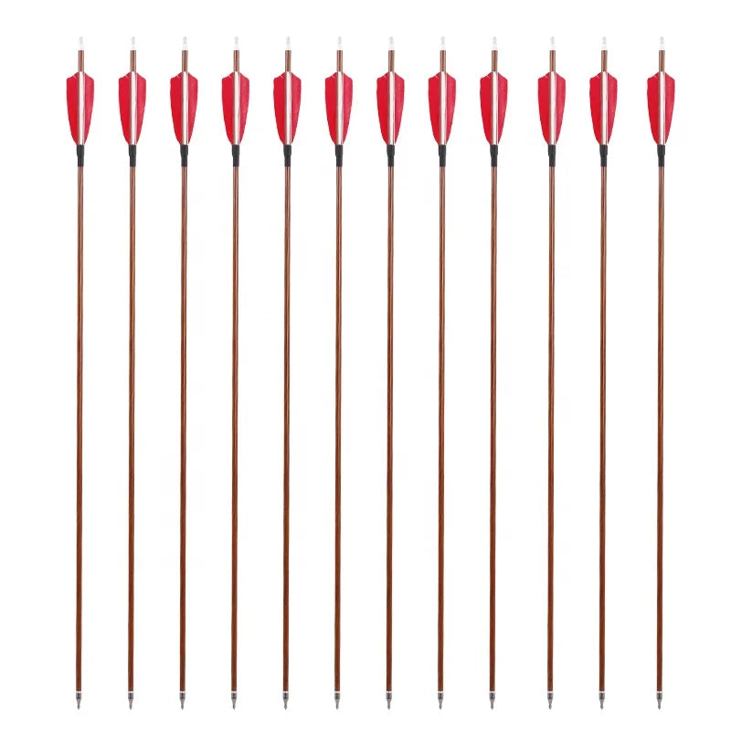 Sienna SPG Pure Carbon Arrows 80cm | 400/500 Spine Red-White Feather Shafts SPG