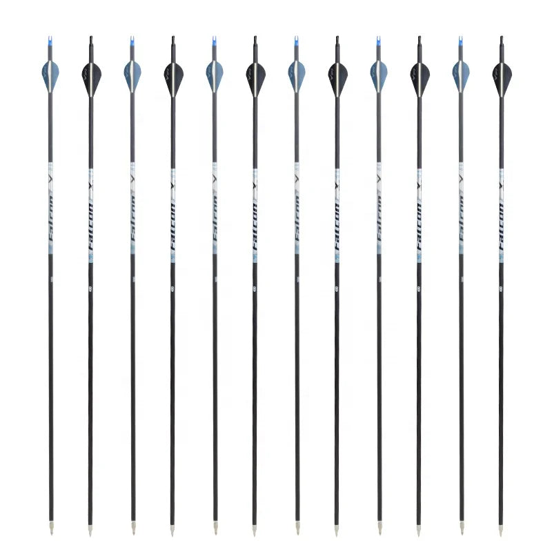 Dark Slate Gray SPG Pure Carbon Arrows 80cm | 250–500 Spine 6.2mm ID Precision Shafts SPG
