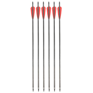 White Smoke Pure Carbon Arrows with 4 Inch Red Water Drop Vanes for Outdoor Archery MARKSMAN