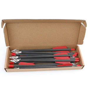 Rosy Brown 8 Inch Pure Carbon Short Arrow with Rubber Feather and Aluminum Broadhead – Archery Bow Accessories INDIAN SLINGSHOT