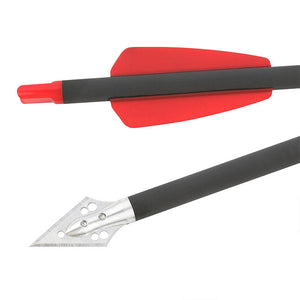 White Smoke 8 Inch Pure Carbon Short Arrow with Rubber Feather and Aluminum Broadhead – Archery Bow Accessories INDIAN SLINGSHOT