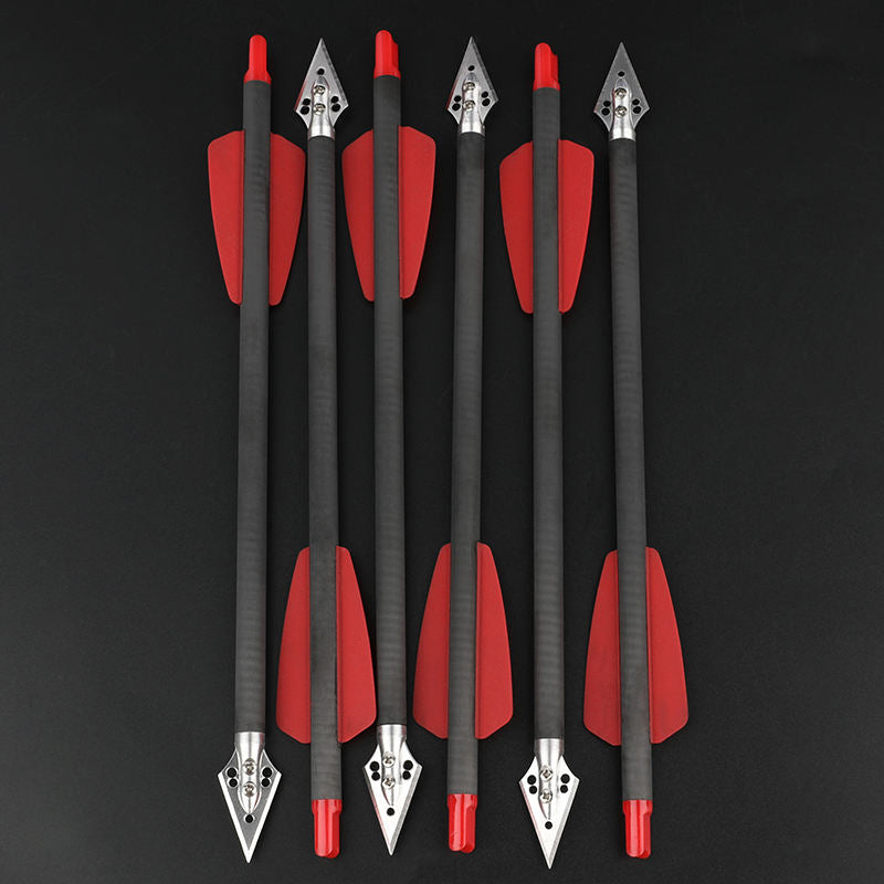 Dark Slate Gray 8 Inch Pure Carbon Short Arrow with Rubber Feather and Aluminum Broadhead – Archery Bow Accessories INDIAN SLINGSHOT