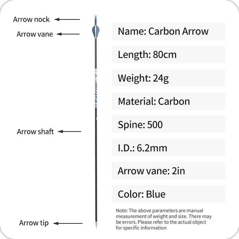 White Smoke SPG Pure Carbon Arrows 80cm | 250–500 Spine 6.2mm ID Precision Shafts SPG