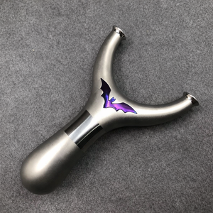 Dim Gray Purple Bat Emblem Titanium Alloy Competitive-Grade Slingshot – Ergonomic Handle Outdoor Recreation Tool INDIAN SLINGSHOT