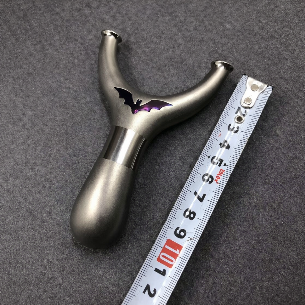 Dim Gray Purple Bat Emblem Titanium Alloy Competitive-Grade Slingshot – Ergonomic Handle Outdoor Recreation Tool INDIAN SLINGSHOT