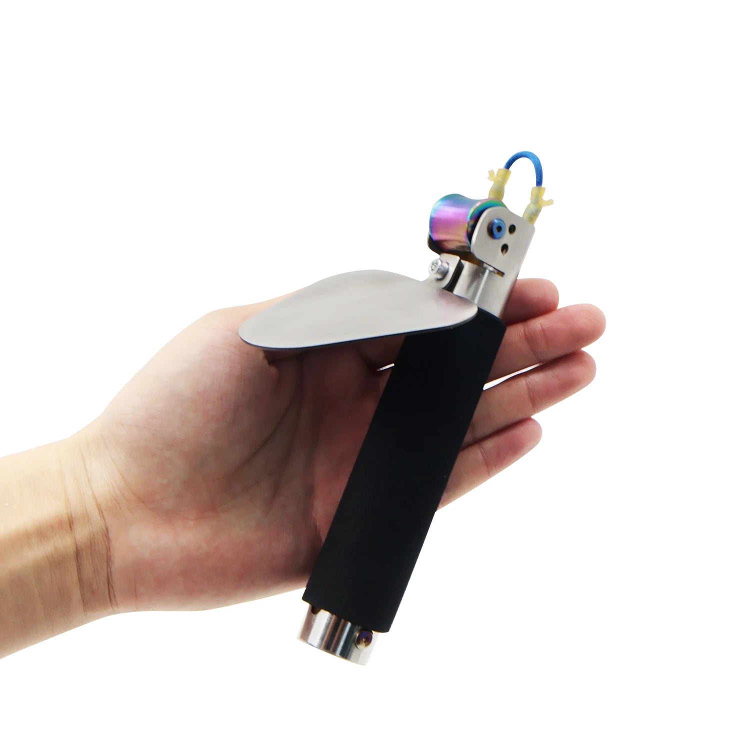 Rosy Brown Stainless Steel ViperGrip Pulley Design Slingshot MARKSMAN