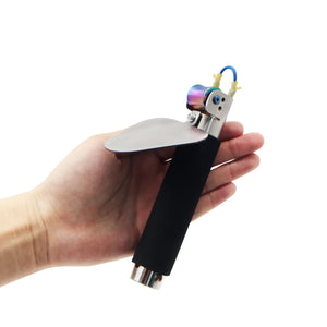 Rosy Brown Stainless Steel ViperGrip Pulley Design Slingshot MARKSMAN