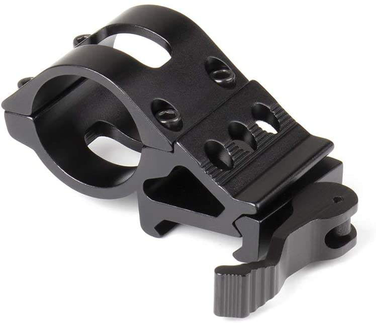 White Smoke Quick Detach 25.4mm Aluminum Scope Mount – Universal Laser & Optic Holder (Black Finish) INDIAN SLINGSHOT