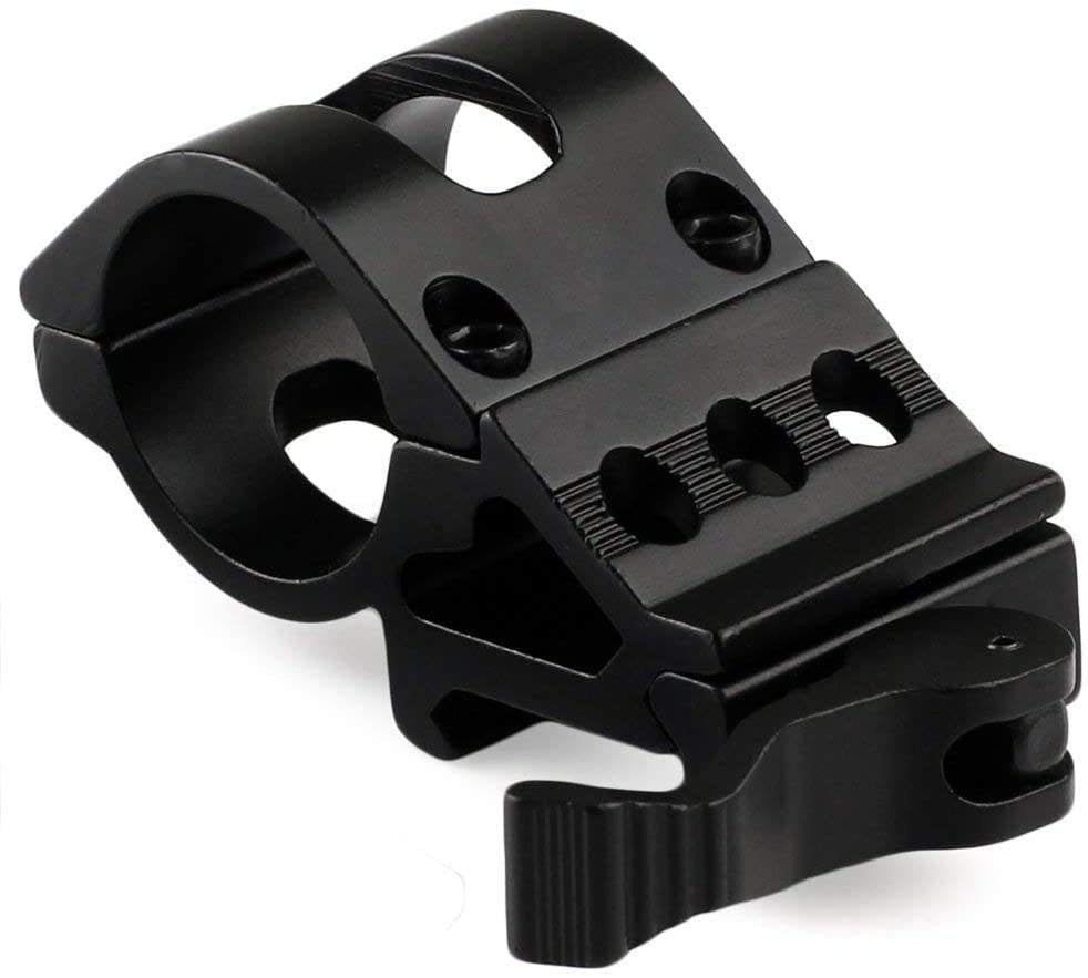 White Smoke Quick Detach 25.4mm Aluminum Scope Mount – Universal Laser & Optic Holder (Black Finish) INDIAN SLINGSHOT